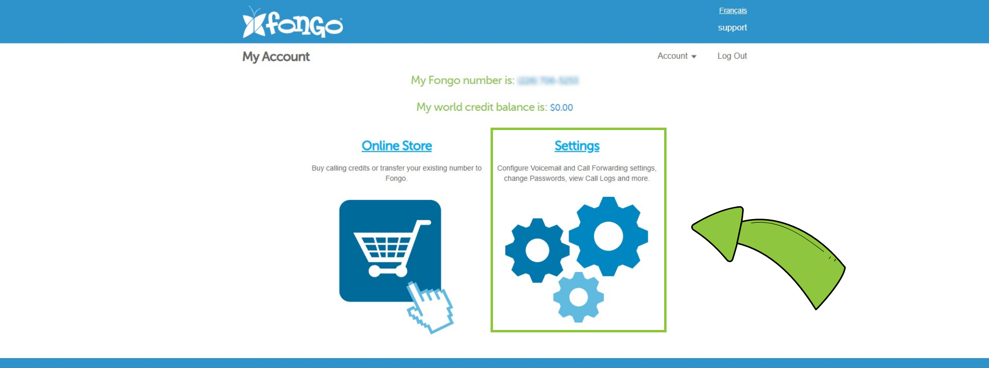 Fongo Settings Screenshot