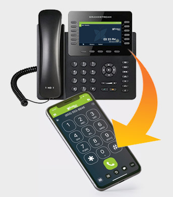 Answer incoming calls on either your desk phone or mobile app