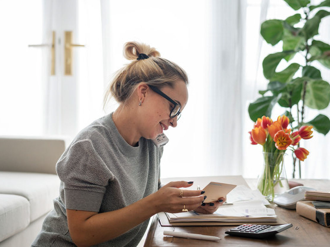 Caucasian woman on the phone