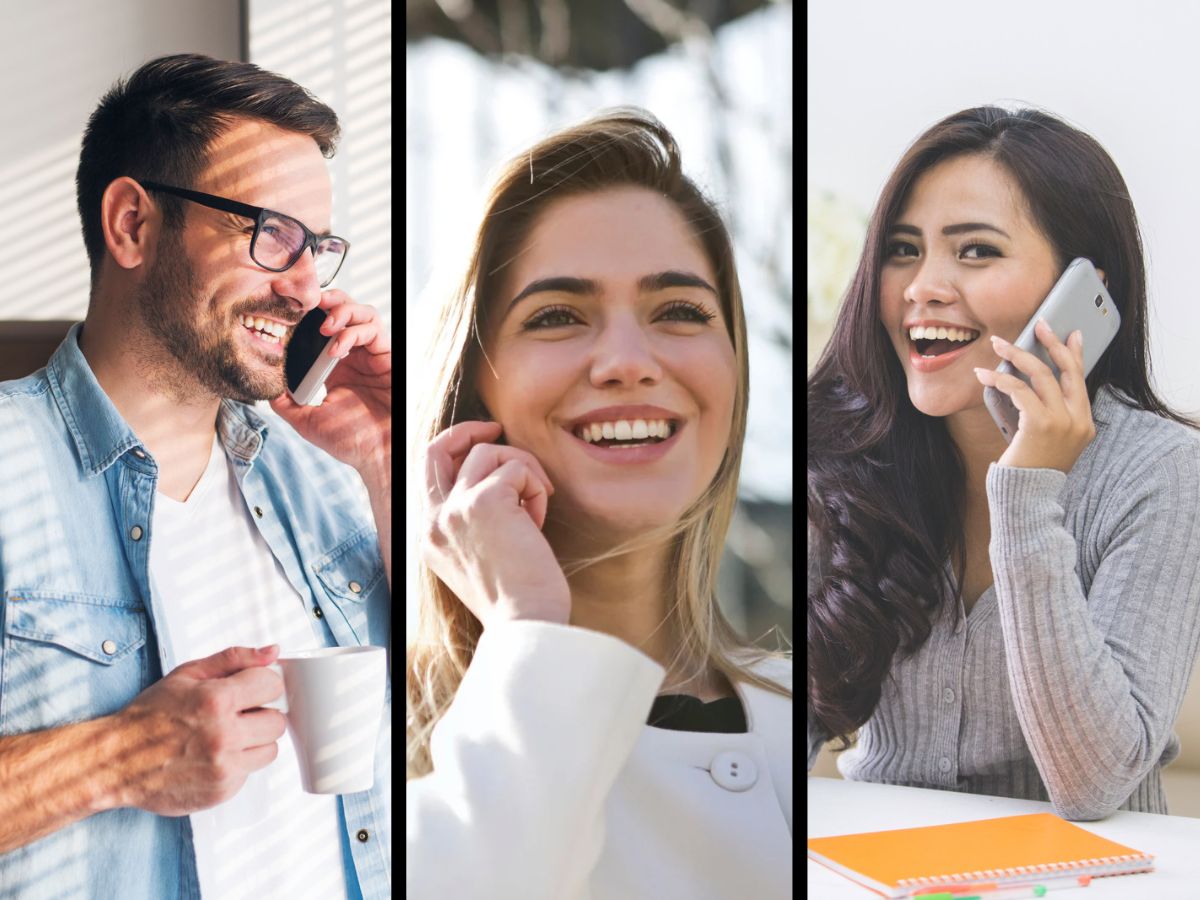 a man and two women talk together on a fongo conference call