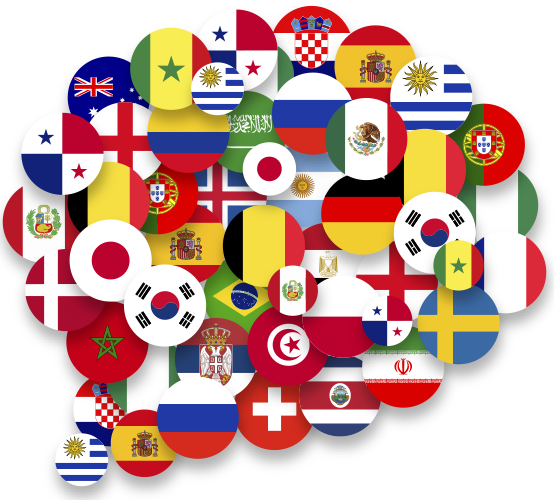 international countries chat bubble