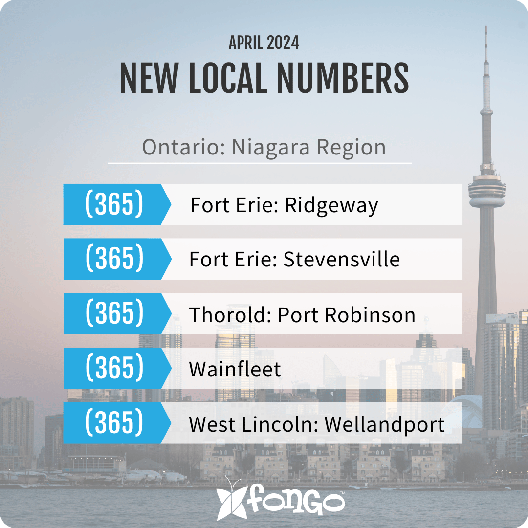 New locals numbers available in Ontario and Saskatchewan for April 9th, 2024.