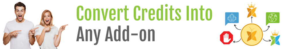 convert credits into any add-on